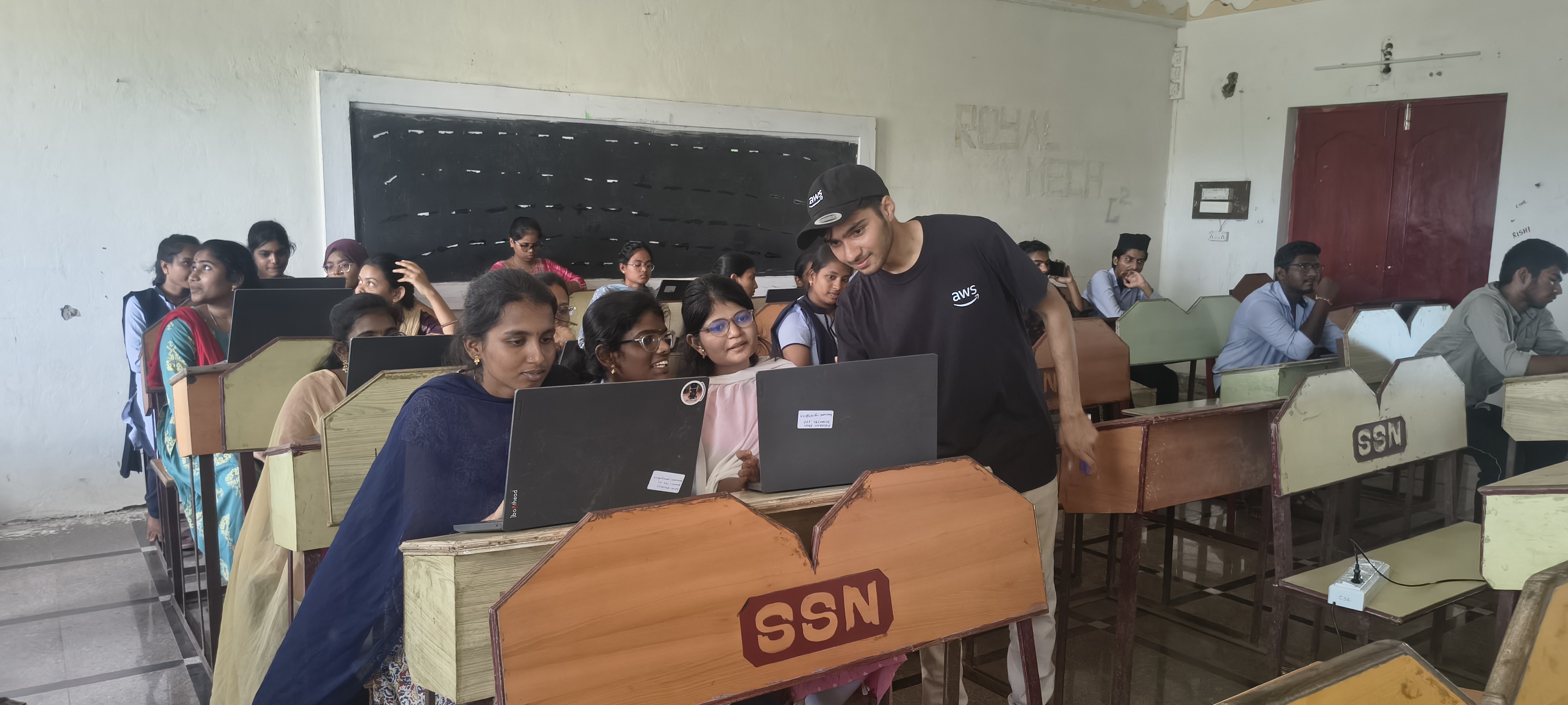 Student delivering inaugural pitch presentation